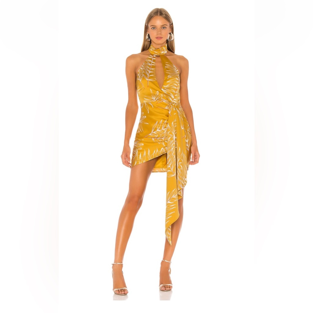 NWT Camila Coelho gold mini dress size XS